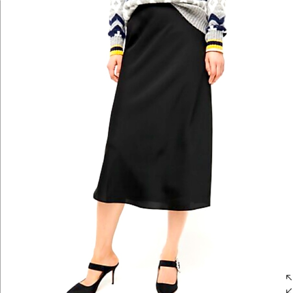 Jcrew slip skirt, xl, black, silk, never worn with tags